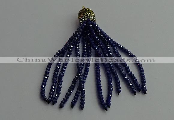 CGP444 2*3mm faceted rondelle handmade chinese crystal tassel pendants