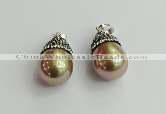 CGP461 15*25mm - 15*30mm teardrop pearl shell pendants wholesale