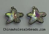 CGP505 35*35mm star crystal glass pendants wholesale