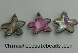 CGP509 35*35mm star crystal glass pendants wholesale