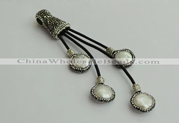 CGP529 16*18mm freeform pearl tassel pendants wholesale