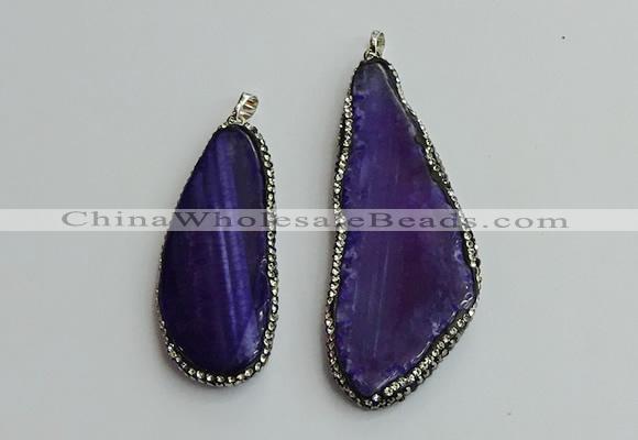 CGP534 25*50mm - 35*65mm freeform agate pendants wholesale