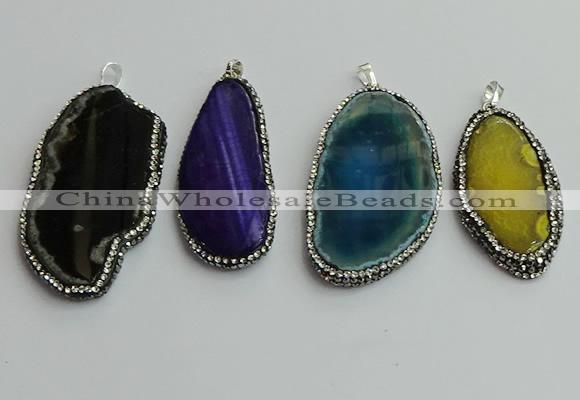 CGP539 25*50mm - 35*65mm freeform agate pendants wholesale