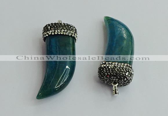 CGP584 16*50mm - 18*55mm oxhorn agate pendants wholesale