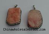 CGP593 25*40mm - 30*45mm freeform druzy agate gemstone pendants