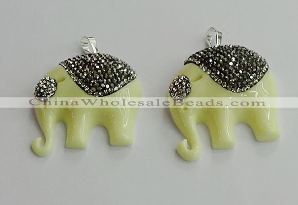 CGP648 30*35mm elephant resin pendants wholesale