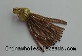 CGP674 2*3mm faceted rondelle handmade chinese crystal tassel pendants