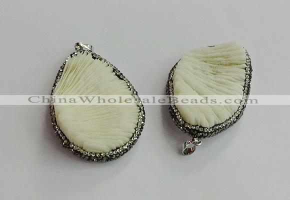 CGP702 30*45mm - 35*55mm freeform coral pendants wholesale