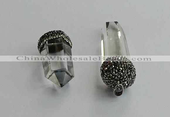 CGP712 15*35mm - 16*50mm sticks white crystal pendants