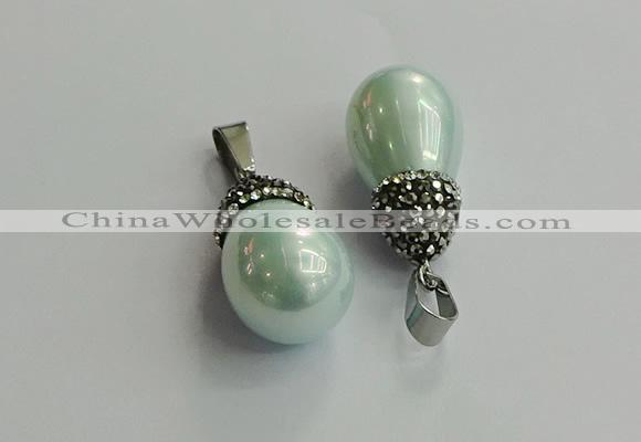 CGP715 15*25mm - 15*30mm teardrop shell pearl pendants wholesale