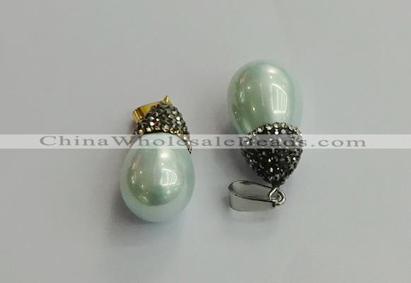 CGP717 15*25mm - 15*30mm teardrop shell pearl pendants wholesale