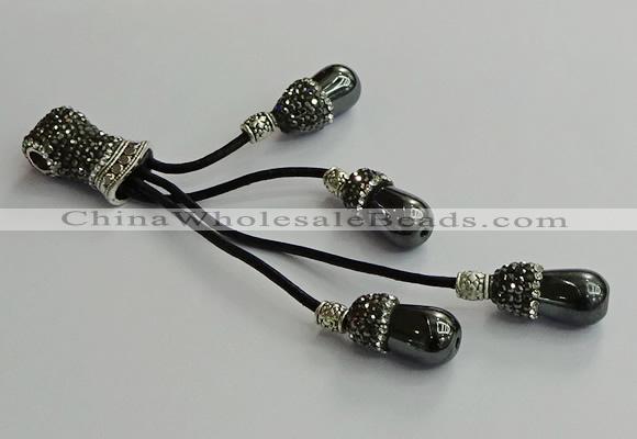 CGP720 10*16mm teardrop hematite tassel pendants wholesale