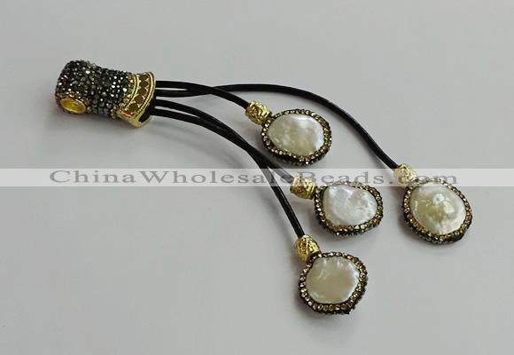 CGP722 16*18mm freeform pearl tassel pendants wholesale