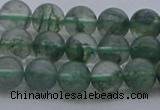 CGQ512 15.5 inches 8mm round matte imitation green phantom quartz beads