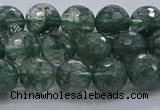 CGQ522 15.5 inches 8mm faceted round imitation green phantom quartz beads