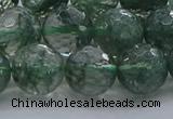 CGQ524 15.5 inches 12mm faceted round imitation green phantom quartz beads