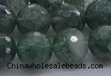 CGQ525 15.5 inches 14mm faceted round imitation green phantom quartz beads