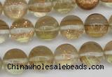 CGQ53 15.5 inches 12mm round gold sand quartz beads wholesale