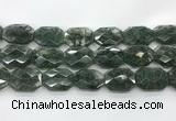 CGQ531 22*30mm - 24*32mm faceted octagonal green phantom quartz beads