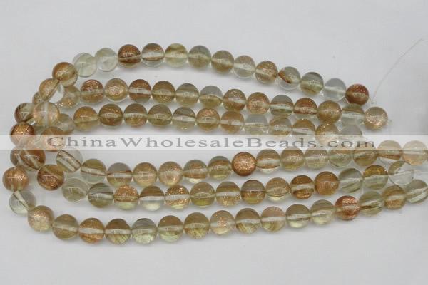CGQ60 15.5 inches 8mm round gold sand quartz beads wholesale