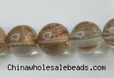 CGQ61 15.5 inches 14mm round gold sand quartz beads wholesale