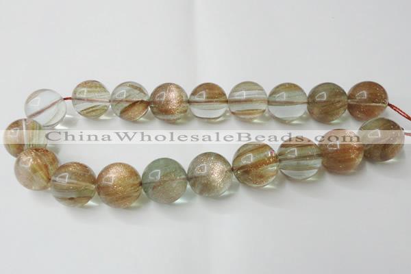 CGQ63 15.5 inches 18mm round gold sand quartz beads wholesale