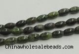 CGR06 16 inches 4*6mm rice green rain forest stone beads wholesale