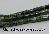 CGR07 16 inches 4*6mm cylinder green rain forest stone beads wholesale