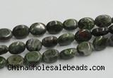 CGR10 16 inches 6*8mm oval green rain forest stone beads wholesale