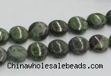 CGR15 16 inches 10mm flat round green rain forest stone beads wholesale