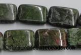 CGR18 16 inches 15*20mm rectangle green rain forest stone beads wholesale
