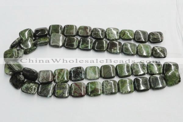 CGR19 16 inches 18*18mm square green rain forest stone beads wholesale