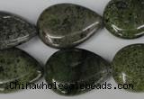 CGR25 15.5 inches 18*25mm flat teardrop green rain forest stone beads