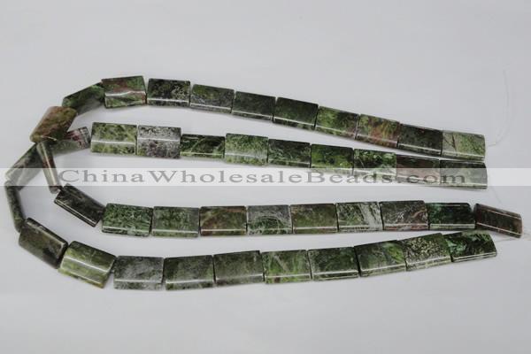 CGR36 15.5 inches 13*18mm flat tube green rain forest stone beads