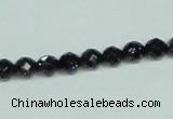 CGS105 15.5 inches 6mm faceted round blue goldstone beads wholesale