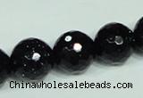 CGS109 15.5 inches 16mm faceted round blue goldstone beads wholesale