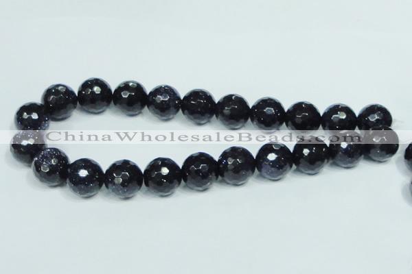 CGS111 15.5 inches 20mm faceted round blue goldstone beads wholesale