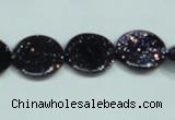 CGS122 15.5 inches 15mm flat round blue goldstone beads wholesale