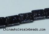CGS128 15.5 inches 14*14mm square blue goldstone beads wholesale