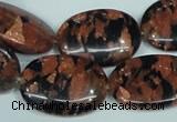 CGS213 15.5 inches 18*25mm oval blue & brown goldstone beads wholesale