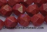 CGS453 15.5 inches 10mm faceted nuggets goldstone beads wholesale