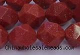 CGS454 15.5 inches 12mm faceted nuggets goldstone beads wholesale