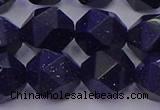 CGS459 15.5 inches 12mm faceted nuggets goldstone beads wholesale