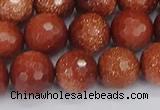 CGS474 15.5 inches 12mm faceted round goldstone beads wholesale