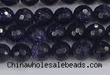 CGS479 15.5 inches 6mm faceted round blue goldstone beads