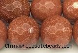 CGS492 15 inches 10mm faceted round goldstone beads