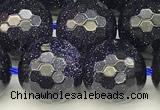 CGS497 15 inches 10mm faceted round blue goldstone beads