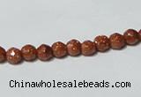 CGS57 15.5 inches 6mm faceted round goldstone beads wholesale