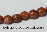 CGS58 15.5 inches 8mm faceted round goldstone beads wholesale