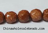 CGS60 15.5 inches 12mm faceted round goldstone beads wholesale